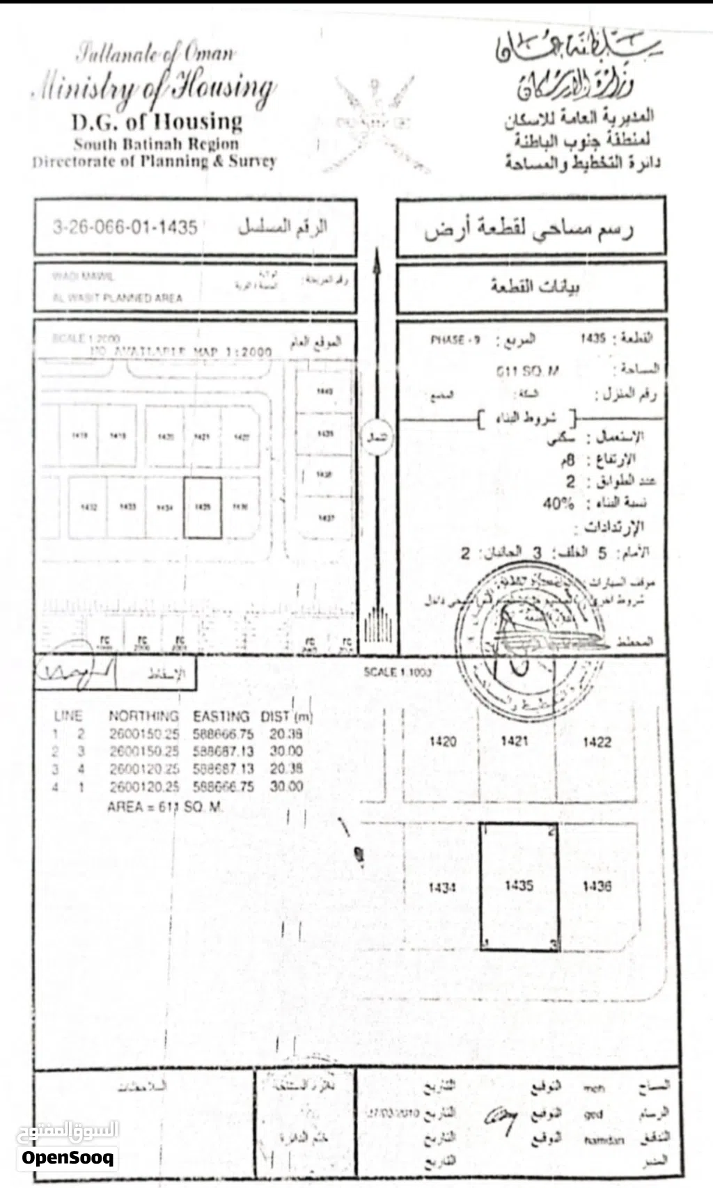 ارض سكنية الواسط التاسعة على خط الاول مقابل المهام