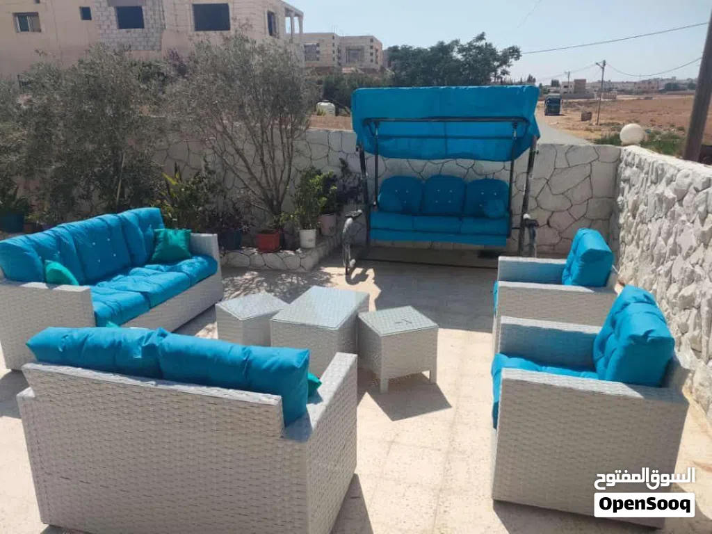 طقم راتان جديد مع مرجوحة