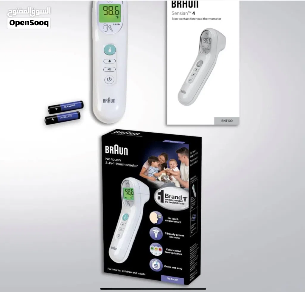 Braun No Touch 3-In-1 Thermometer, Measures Forehead, Liquid and Food Temps, Pro