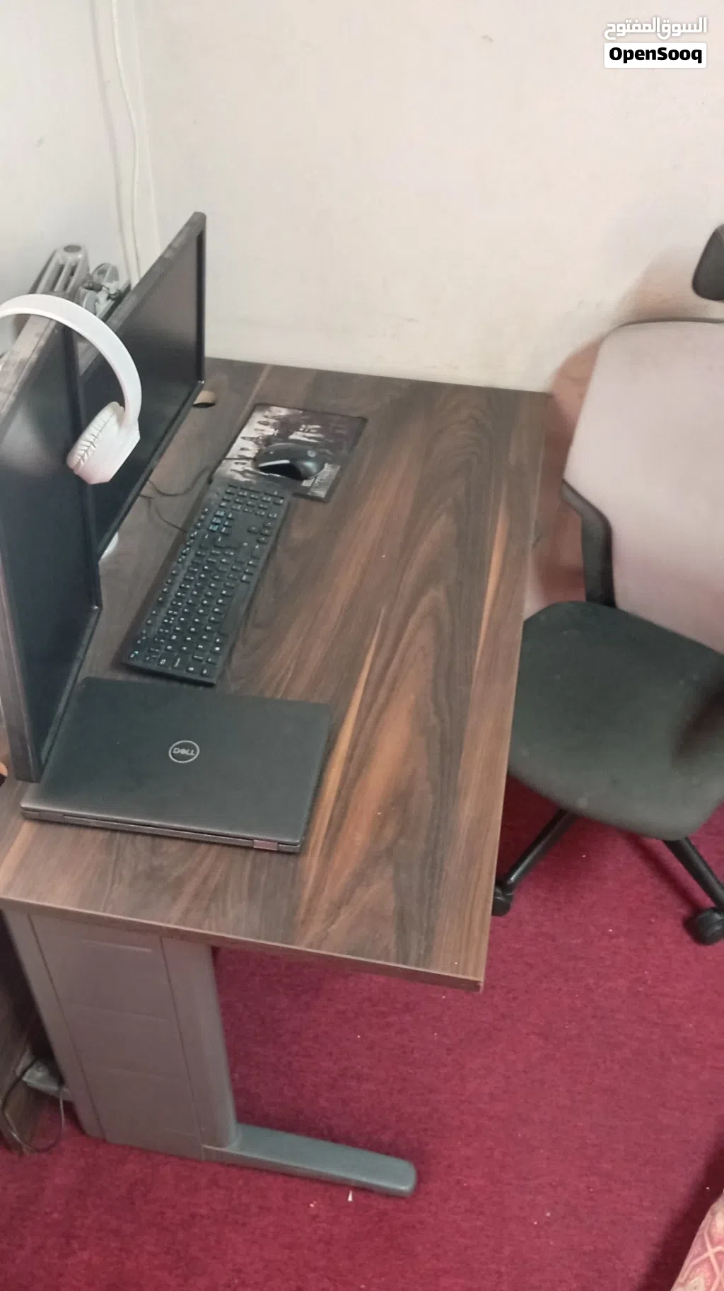 Dark Oak Wood Office Desk