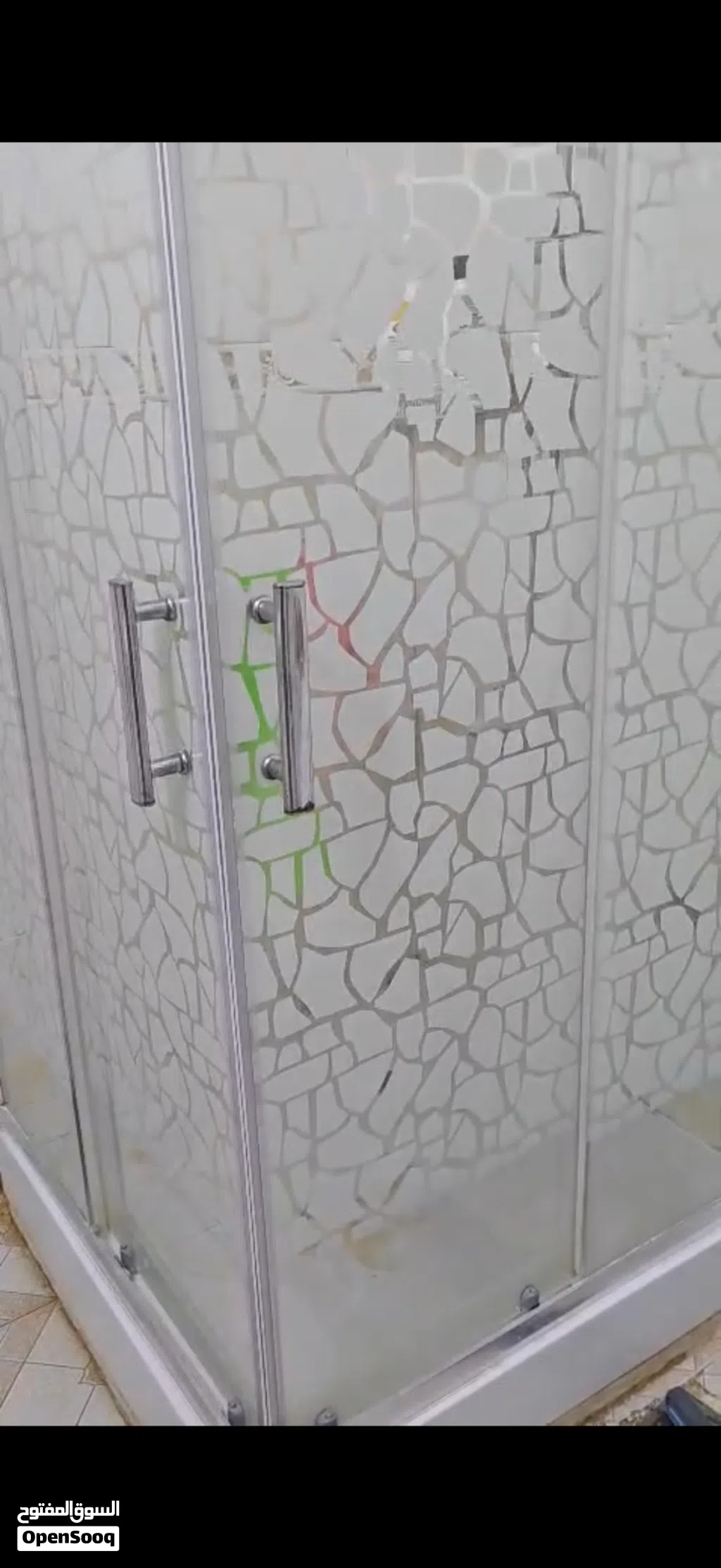 جام زجاج شاور استحمام بدون قاعده