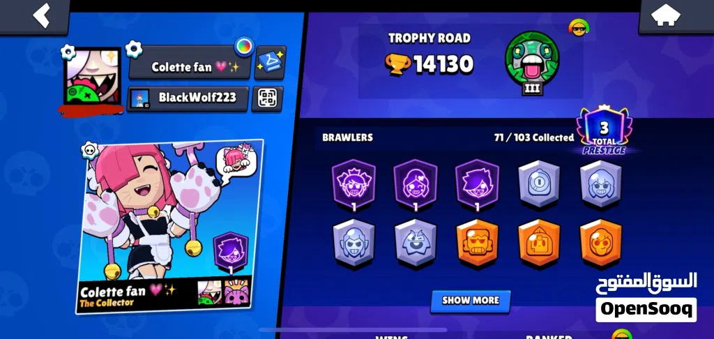 حساب براول ستارز brawl stars 2020 12 ألف كأس مع كم pin نادر وسكنات وابطال كثار
