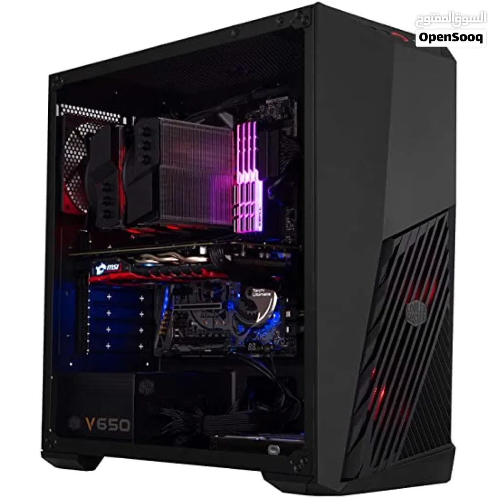 كيس جيمنج كولر ماستر للتجميعات فارغ مع مروحتين - COOLER MASTER MASTER BOX K501L 2X FANS GAMING CASE