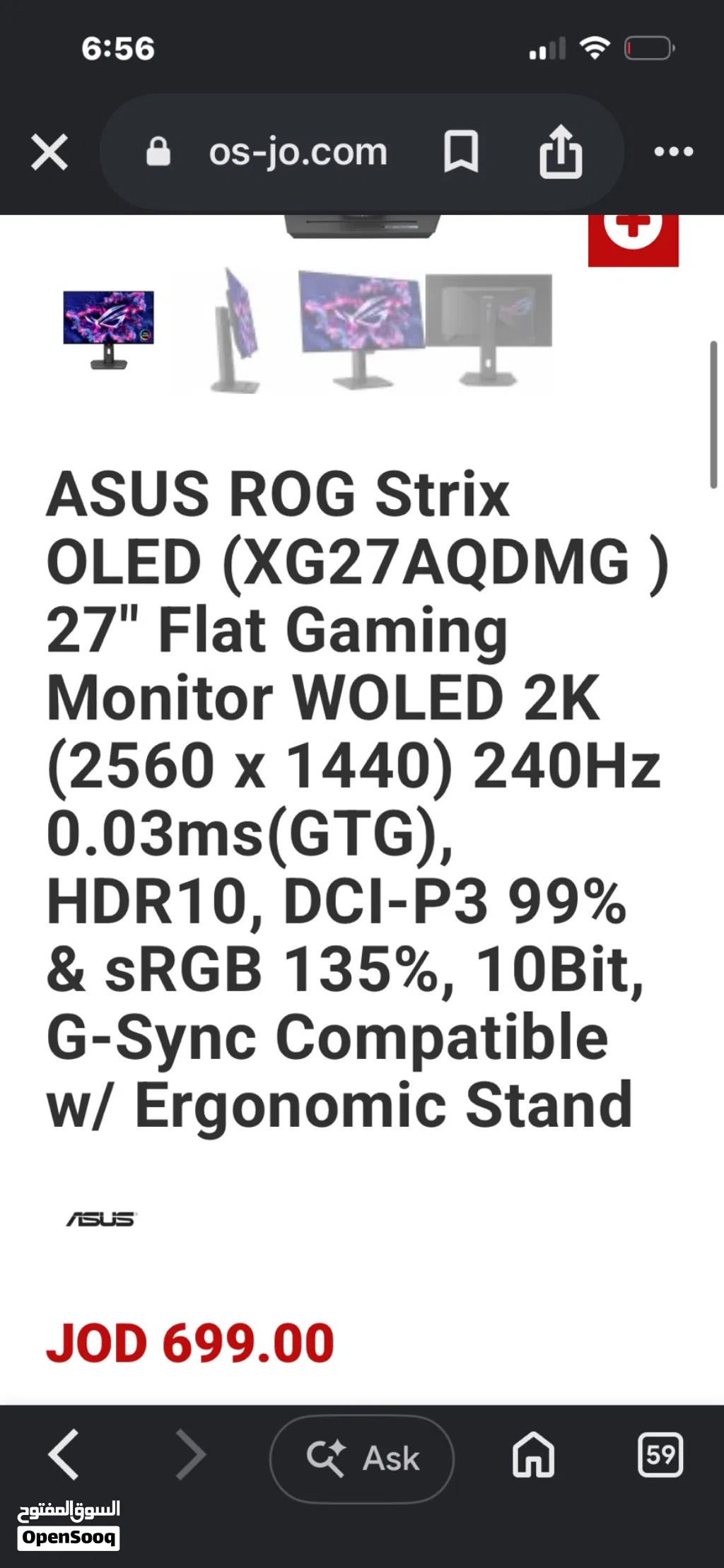 ASUS TOG STRIX 240hz 2k for sale 70 %discount for 2 days