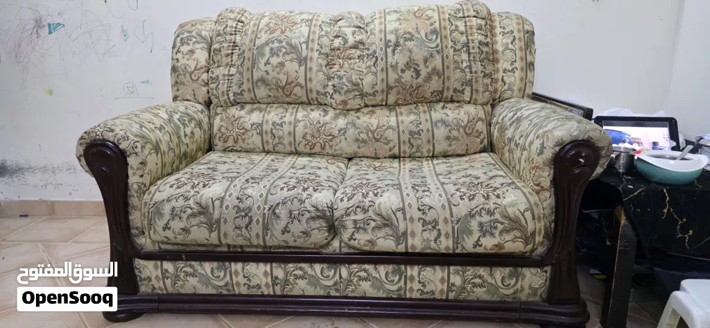 Two Seater Sofa, 3 Door cupboard, Table Complete
