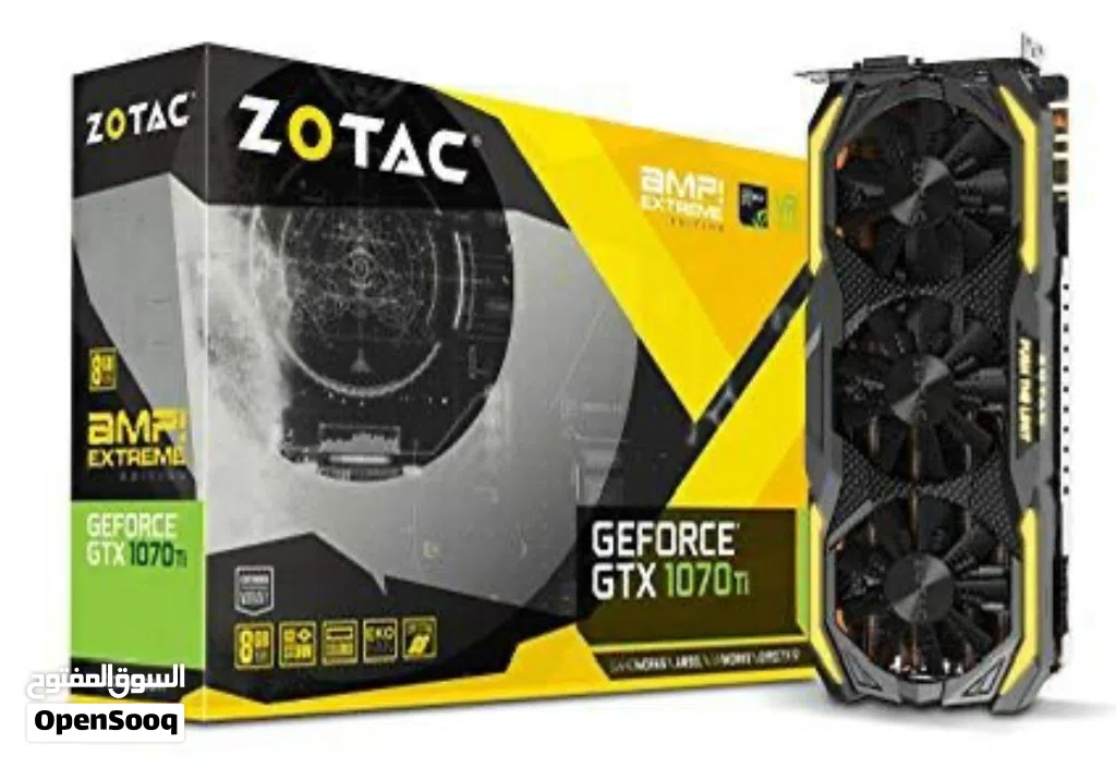 للبيع كرت شاشة GTX 1070 Ti AMP من شركة ZOTAC + رامات جيمنج من شركة كورسير DD3