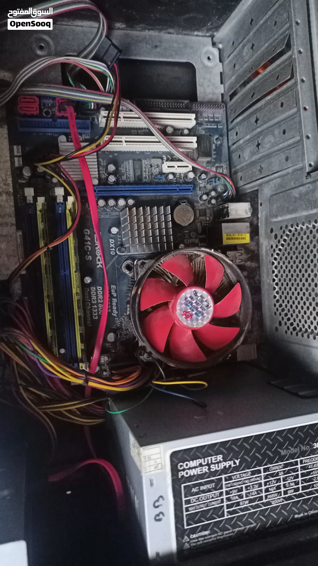 كمبيوتر core 2 quad 9550Q ناقصه هارد ديسك شغال تمام للبيع ب 15