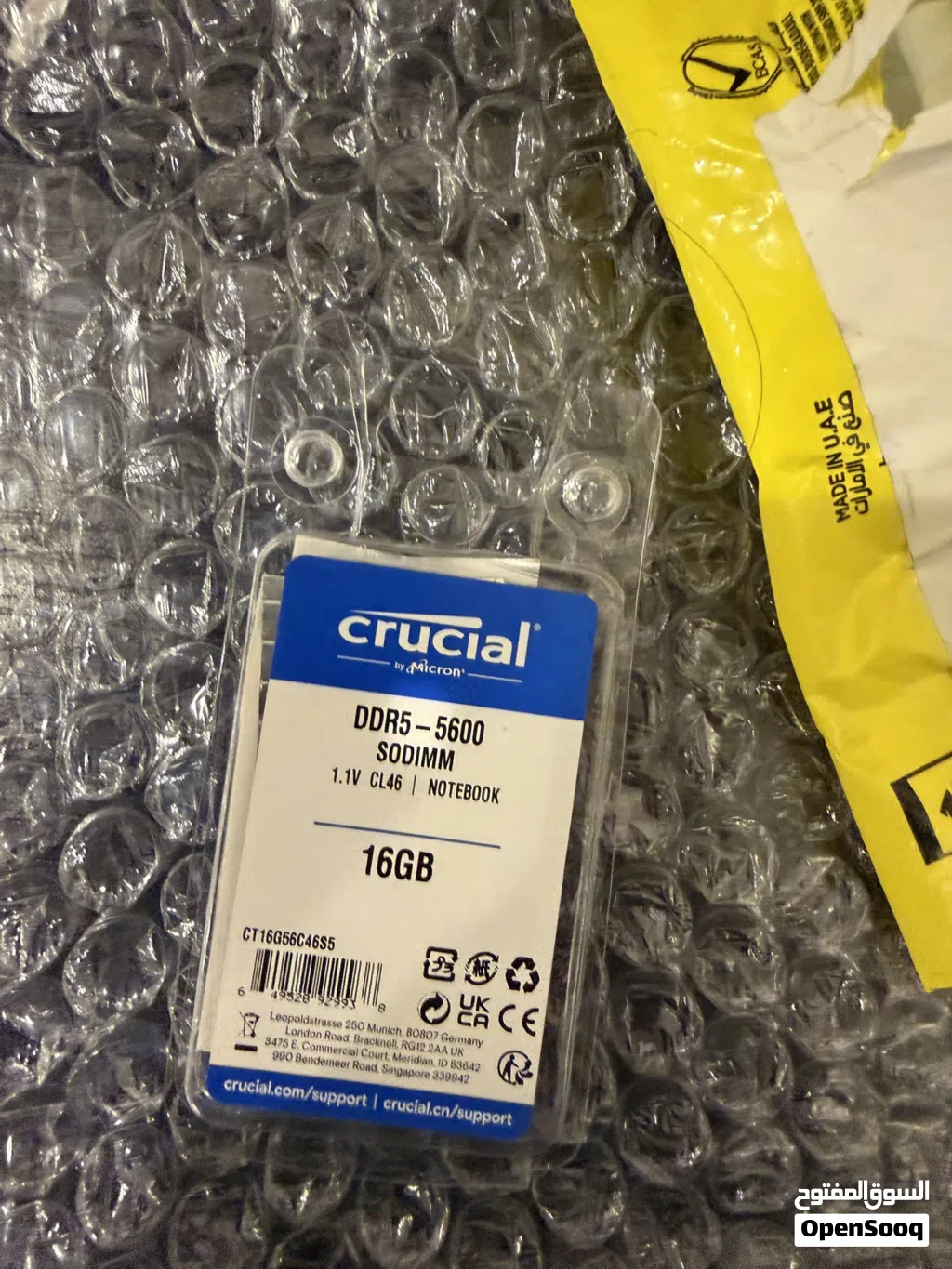 RAM 16GB DDR5 5600MHz (or 5200MHz or 4800MHz) Laptop Memory CT16G56C46S5