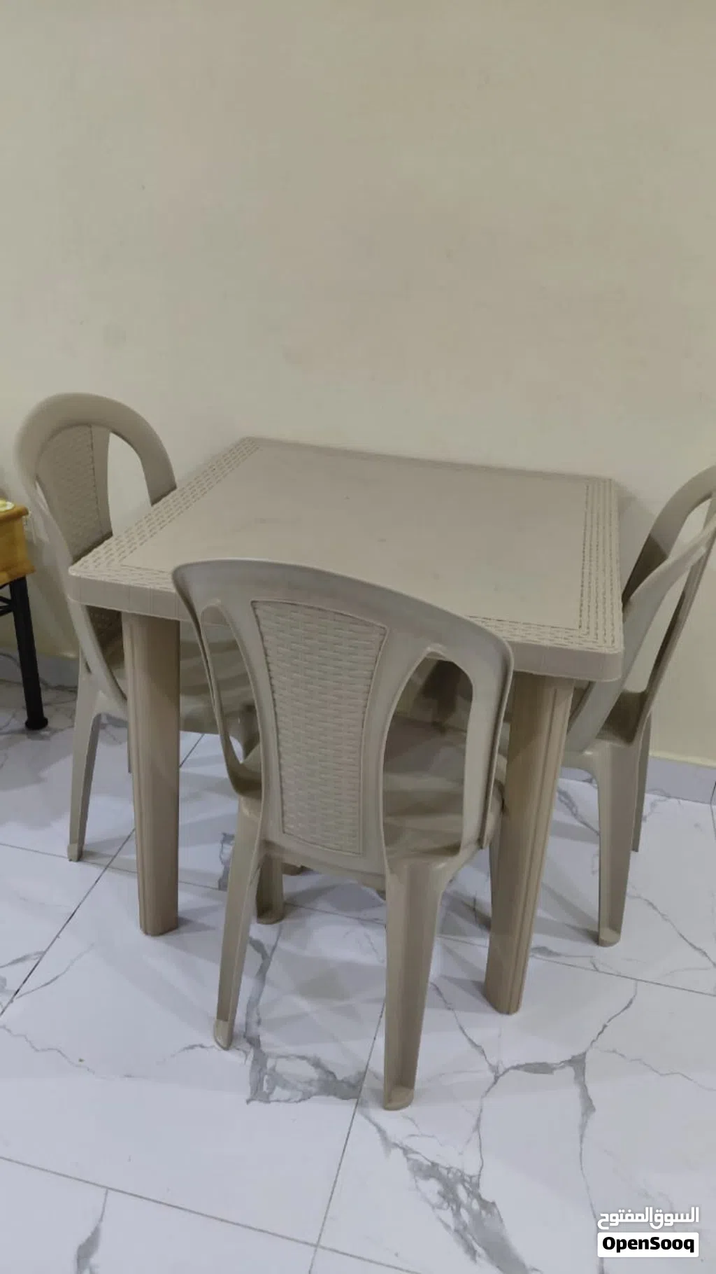 Plastic table with 3 chair