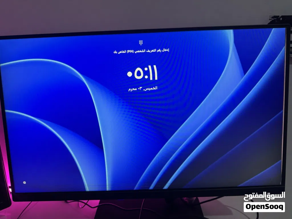 Lenovo All-in-One للبيع – Core i5 الجيل 11 – SSD 512GB - HDD 1000GB فيه نقره ف الشاشه لاكن شغاله