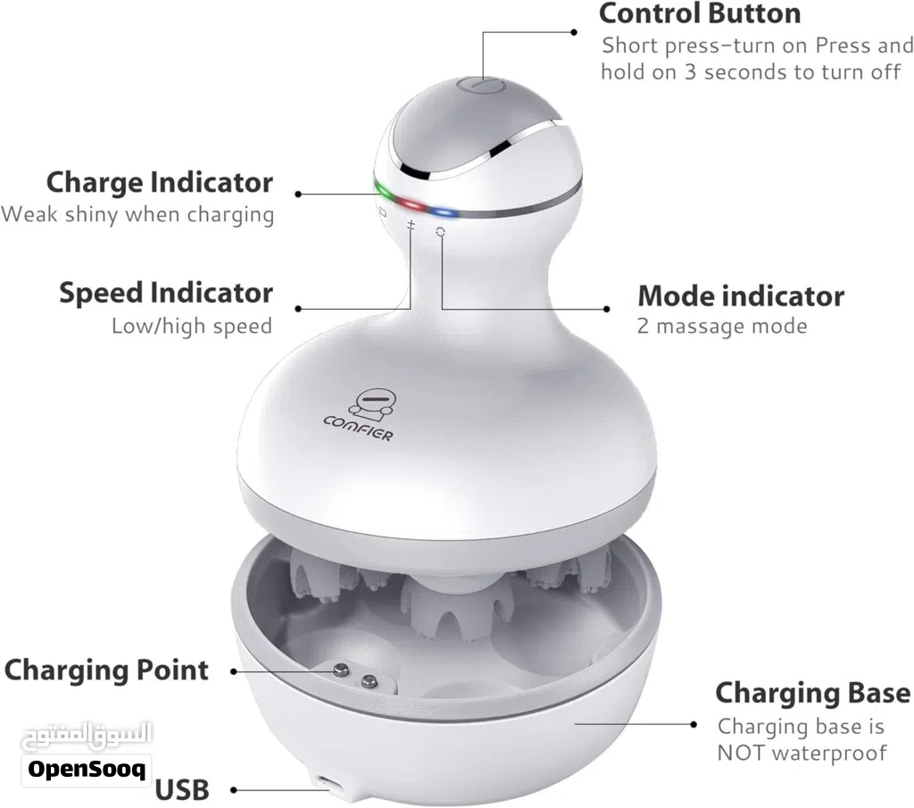 جهاز مساج الرأس cordless hair scalp massager