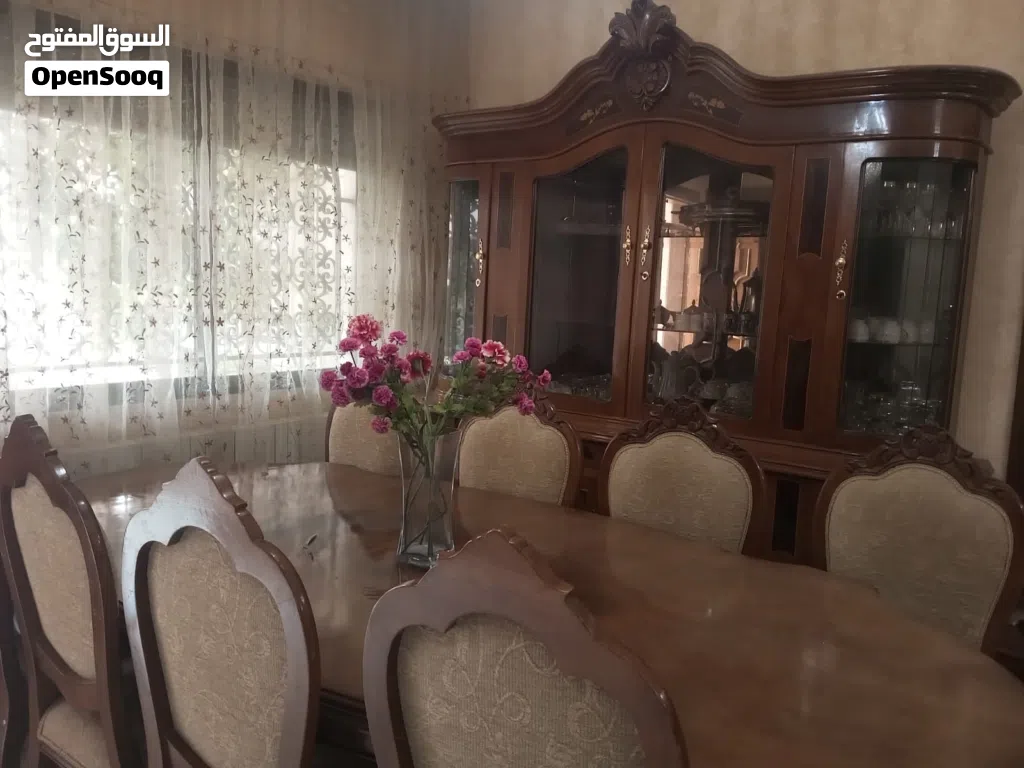 طاولة سفرة خشب بلوط عالي الجودة 8 كراسي