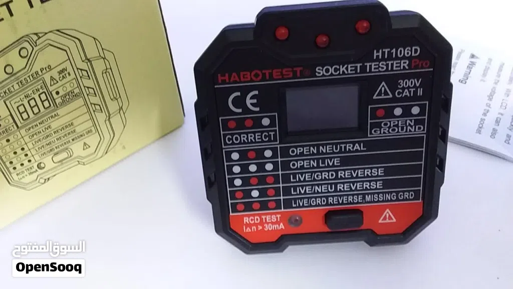 HABOTEST Socket Tester Digital Display Plug In AC 110V-230V Electric Mains Fault Checker