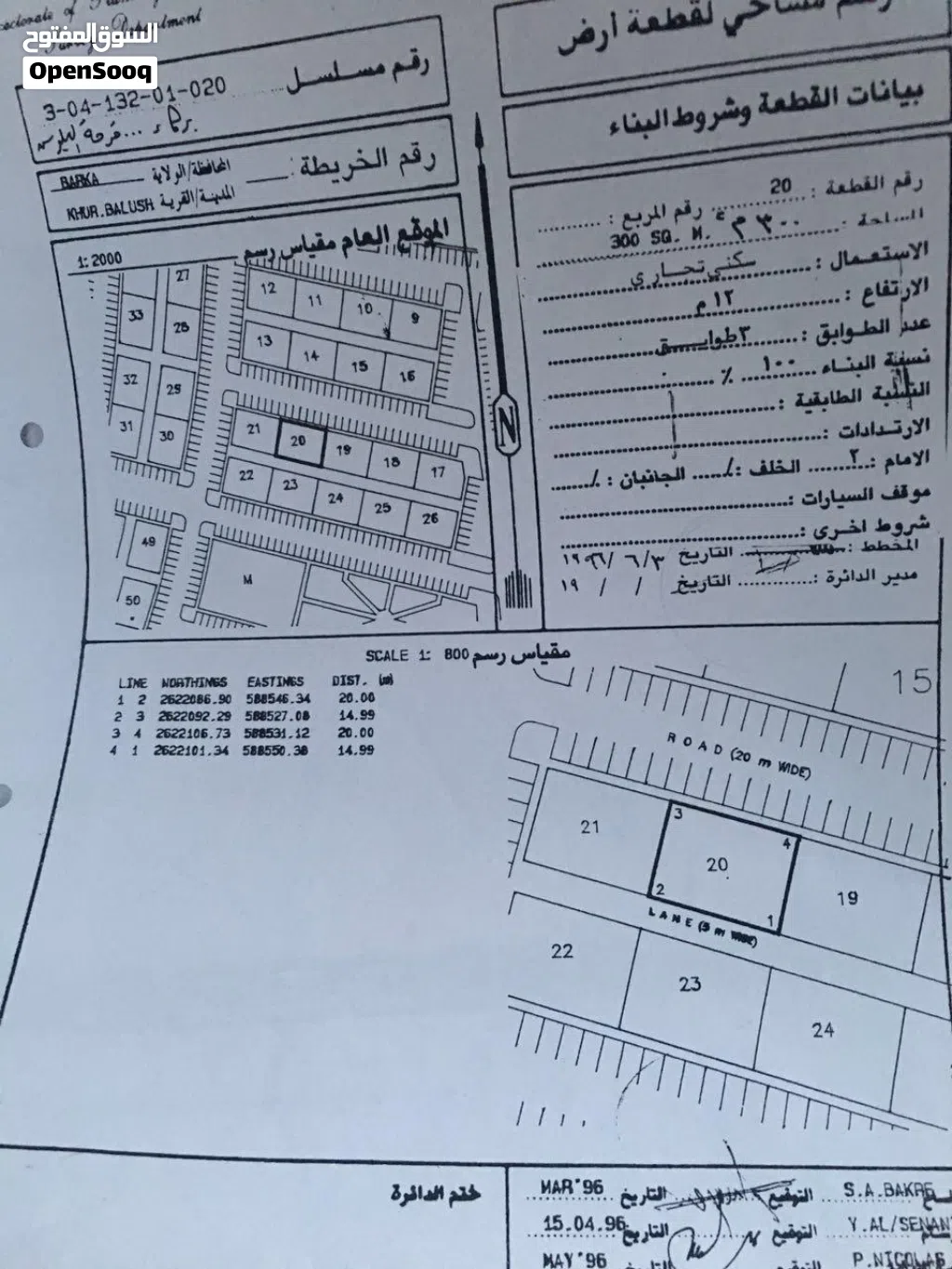 للبيع أرض سكني تجاري في بركاء – قرحة البلوش