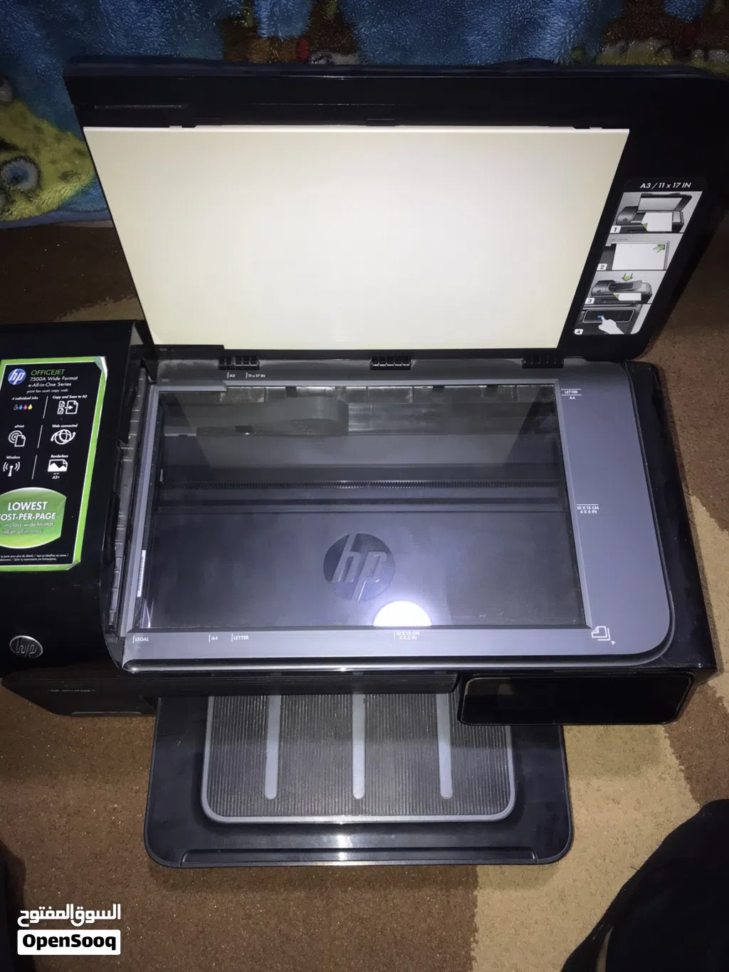 طابعه hp officejet A 7500 للبيع مستعمله اشي بسيط ينقصها الاسلاك والكوابل