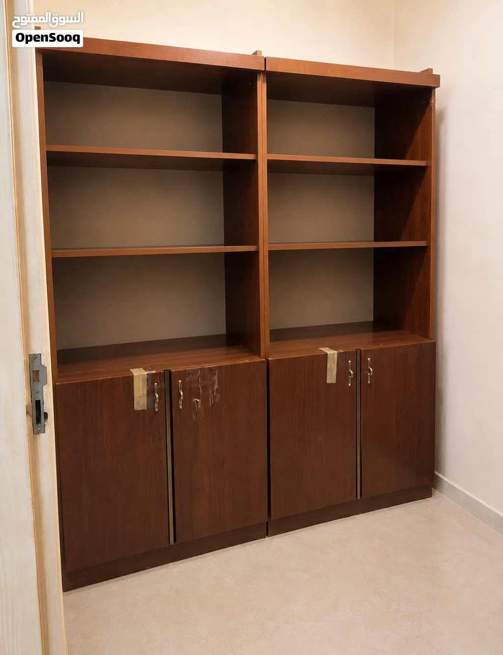 Large Bookcase & Storage Cabinet Set