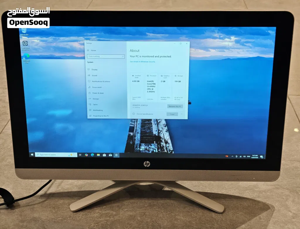للبيع hp all in one core i3 6th