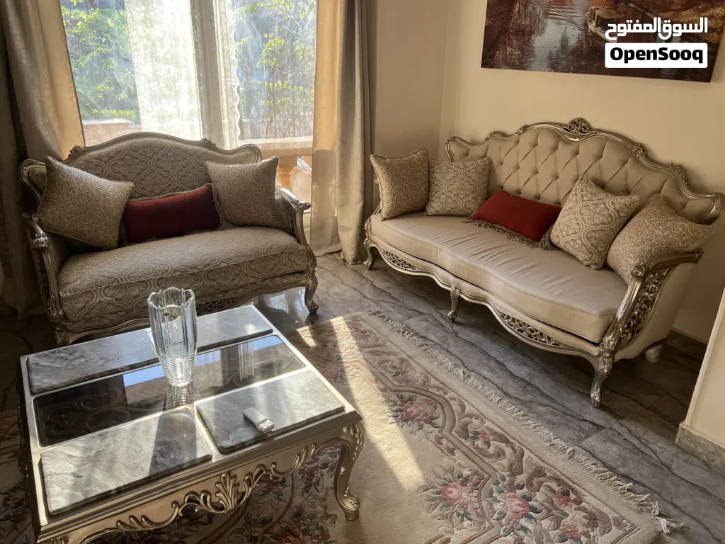 living room with a table