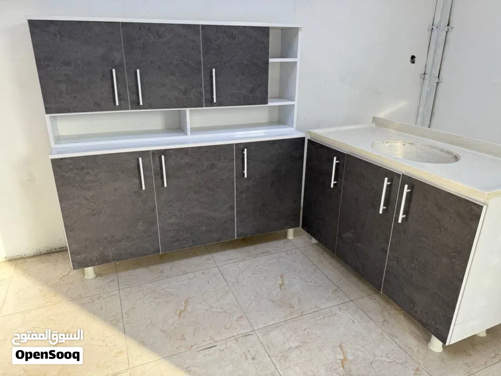 كاونترات خشب mdf مترونص مع ملحق مترونص وسنك مترو20