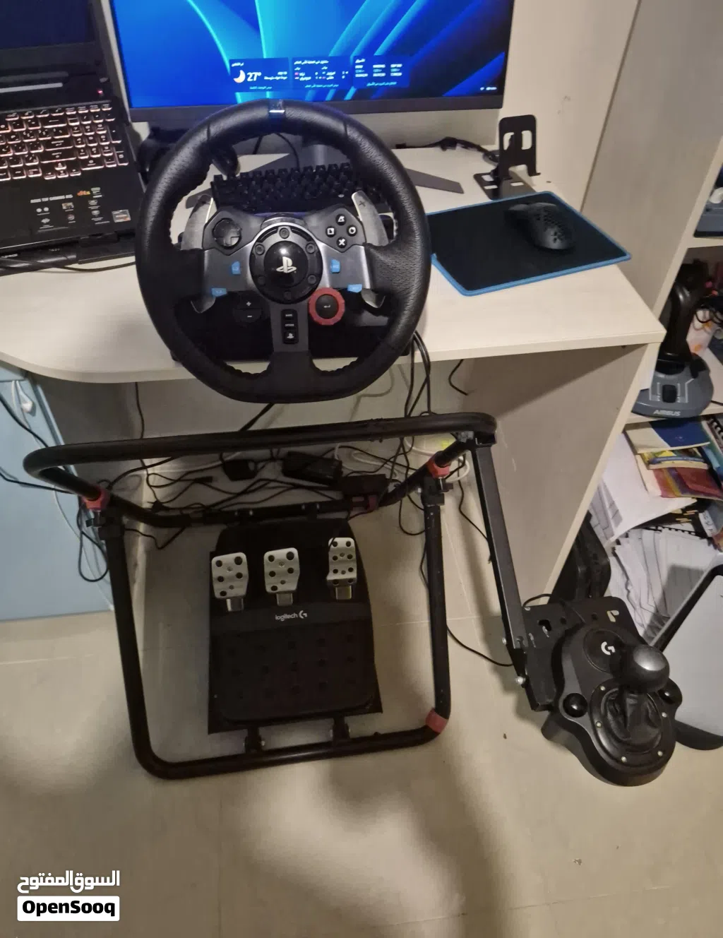 Logitech G29 Steering Wheel+pedals+shifter ستيرنغ مع دعسات مع جير عادي PS5/PS4/PS3/PC