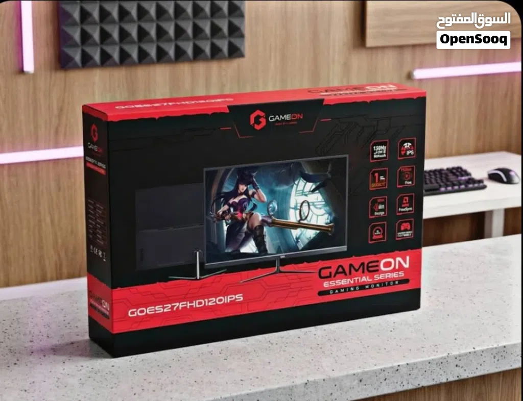 شاشة GameOn 27 بوصة IPS 120Hz Full HD – تدعم PS5 و FreeSync