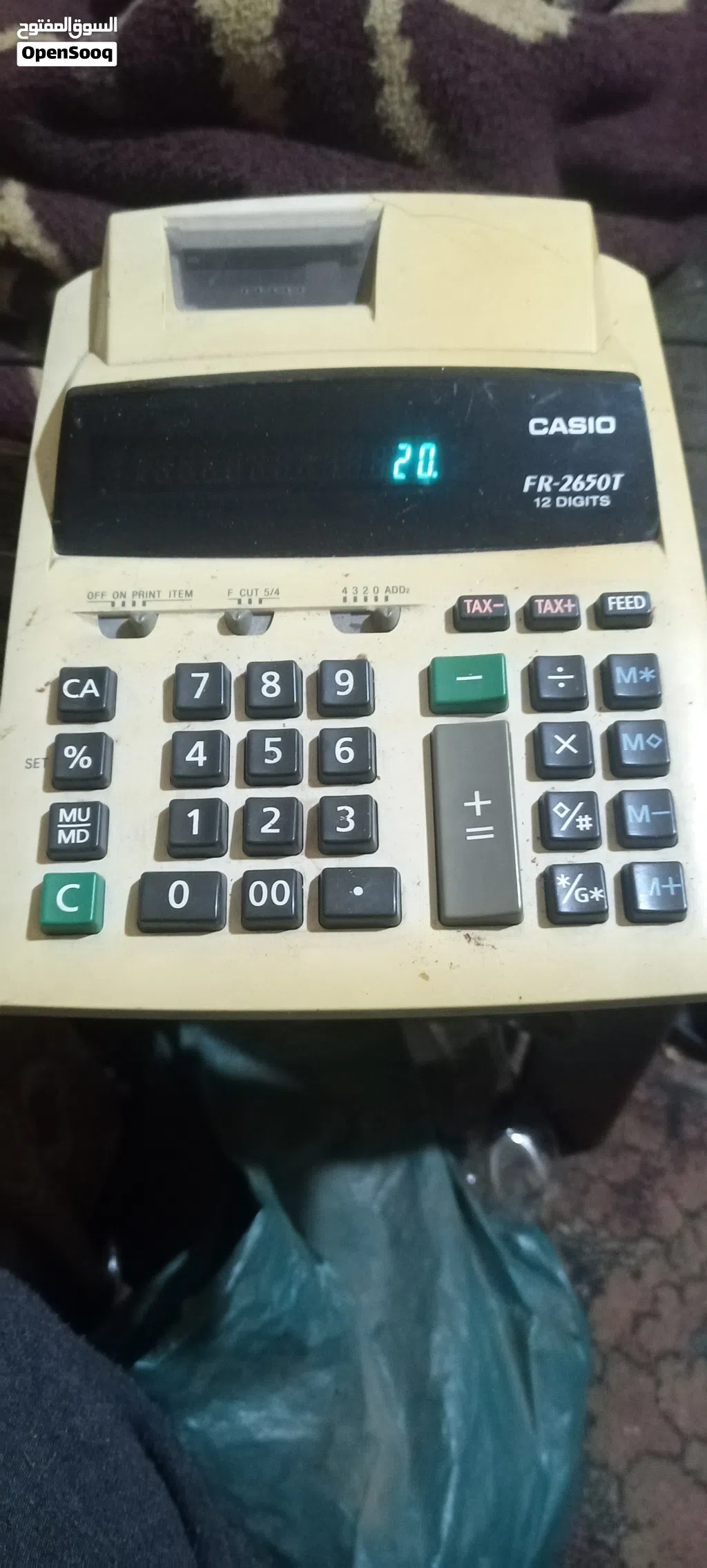 آلة حاسبة طابعة Casio FR-2650T 12 خانة + شاشة كبيرة
