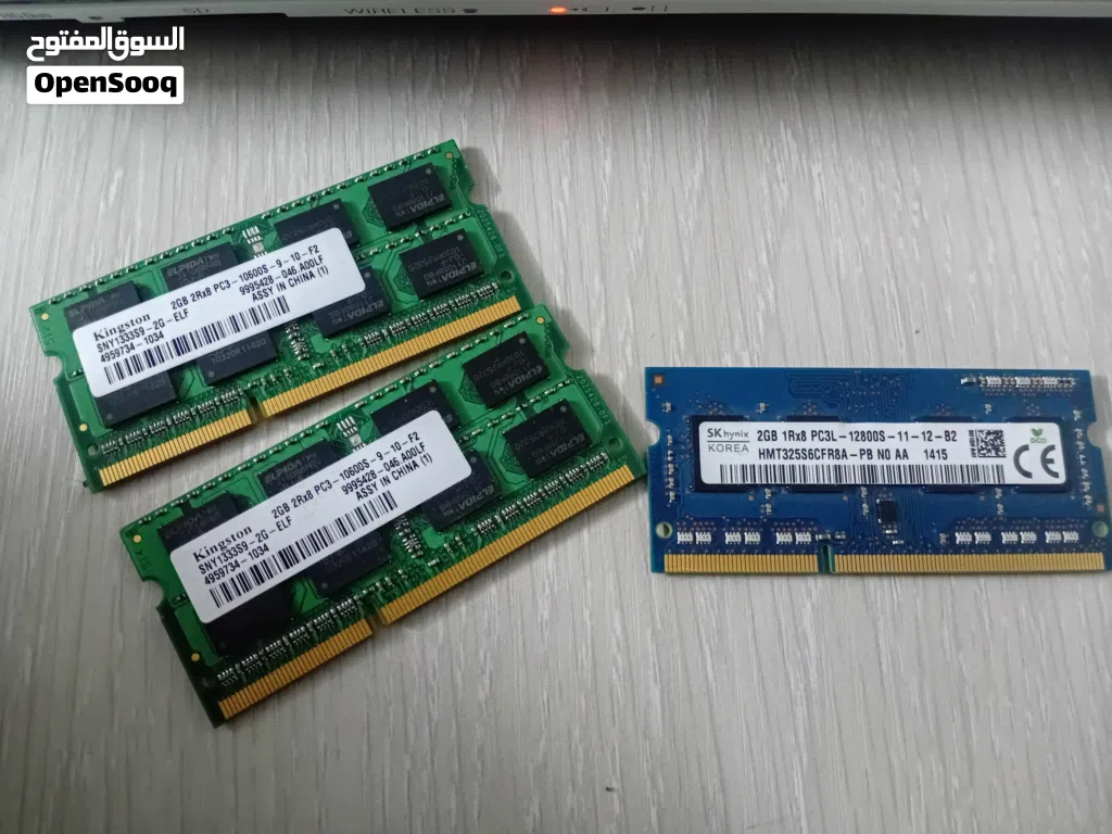 3x 2GB ram DDR3 رام ددر3 لللابتوب