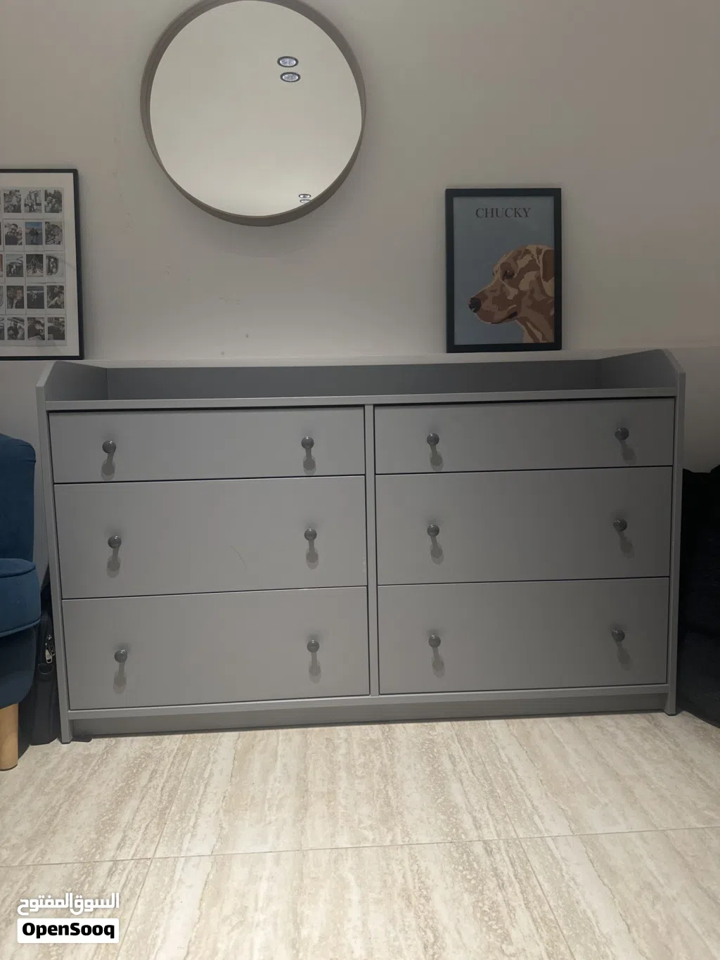 IKEA HAUGA Chest of 6 Drawers (Grey)
