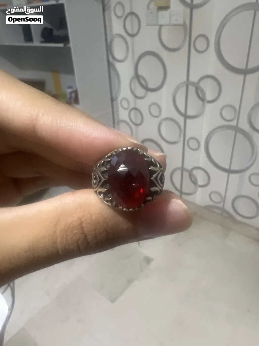 خاتم زركون احمر