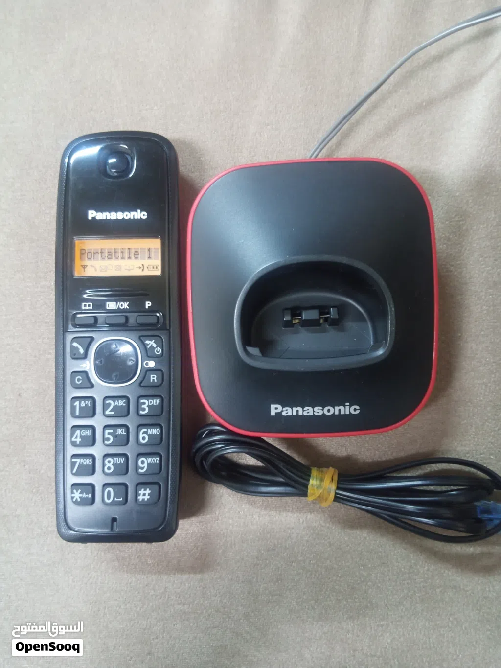 هاتف Panasonic لاسلكي موديل KX-TG1611JT (مستعمل بحالة ممتازة) يعمل على الفايبر