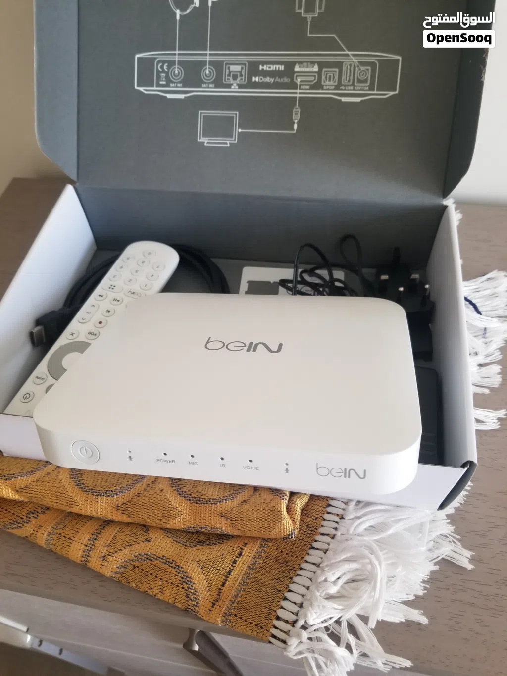رسيفر بي ان اسبورت 4k شبه جديد مستخدم 4 اشهور فقط الجهاز شبه جديد