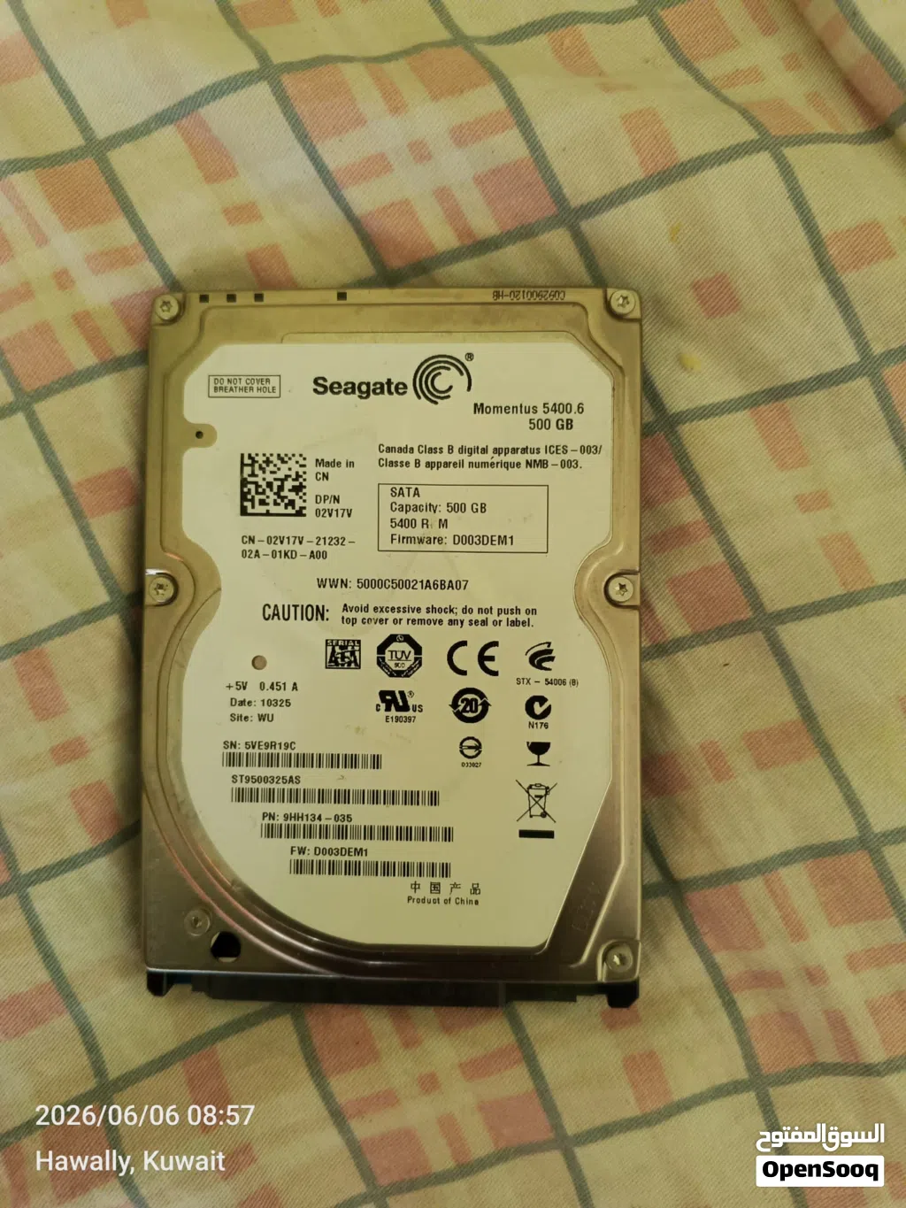 USED HDD 500GB in good condition for sale