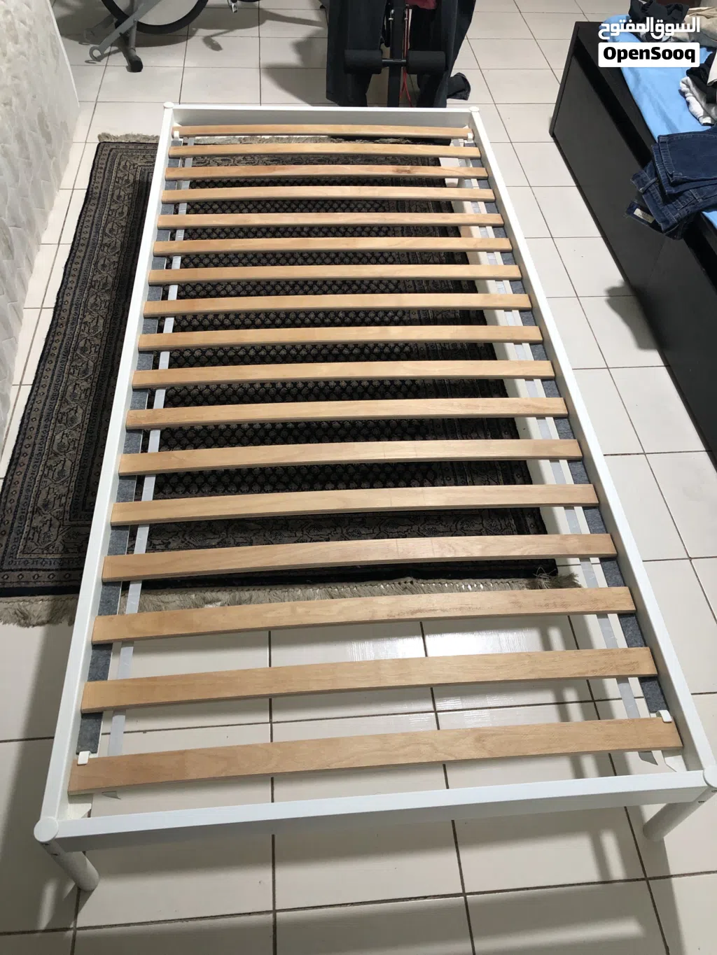 IKEA metal single bed white 180x200