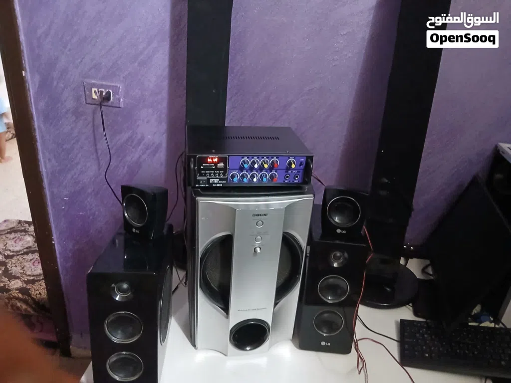 امبليفير مضخم صوت + سماعات + صب اوفر