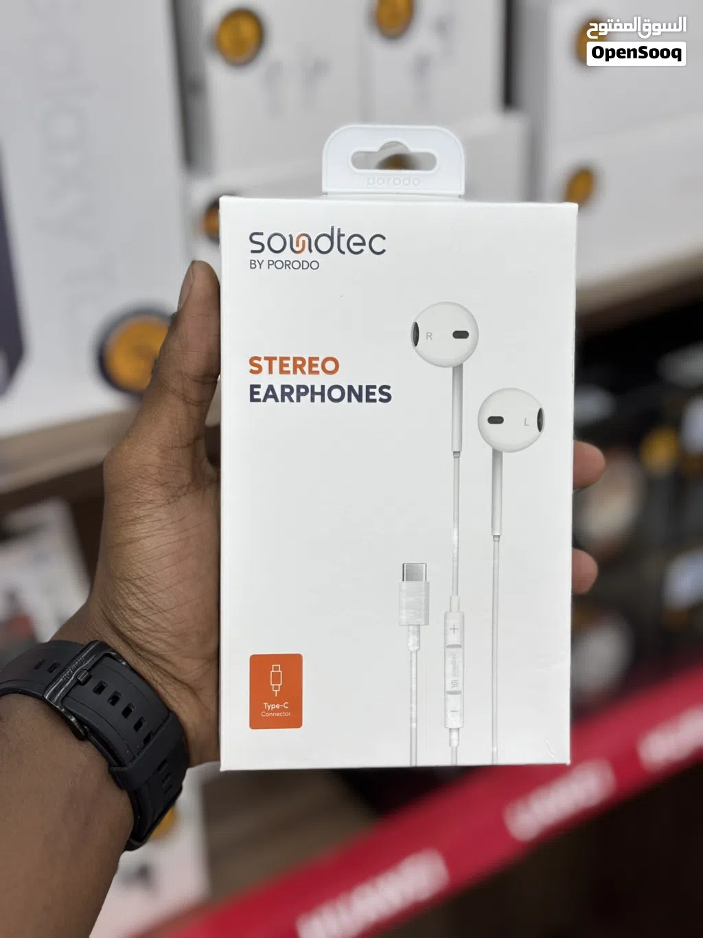 سماعة من شركة برو دو مع ضمان سنة تايب سي Soundtec STEREO EARPHONES