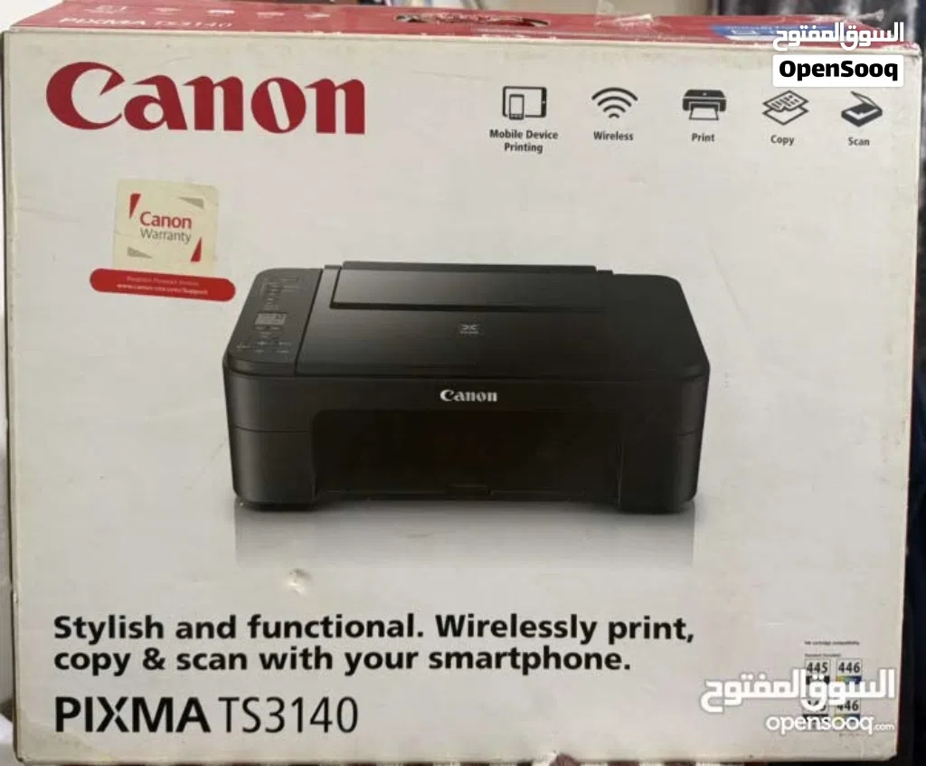 طابعة واستنساخ و سكنر و واي فاي canon pixma ts 3140 الطابعة مستخدمه نظيفة