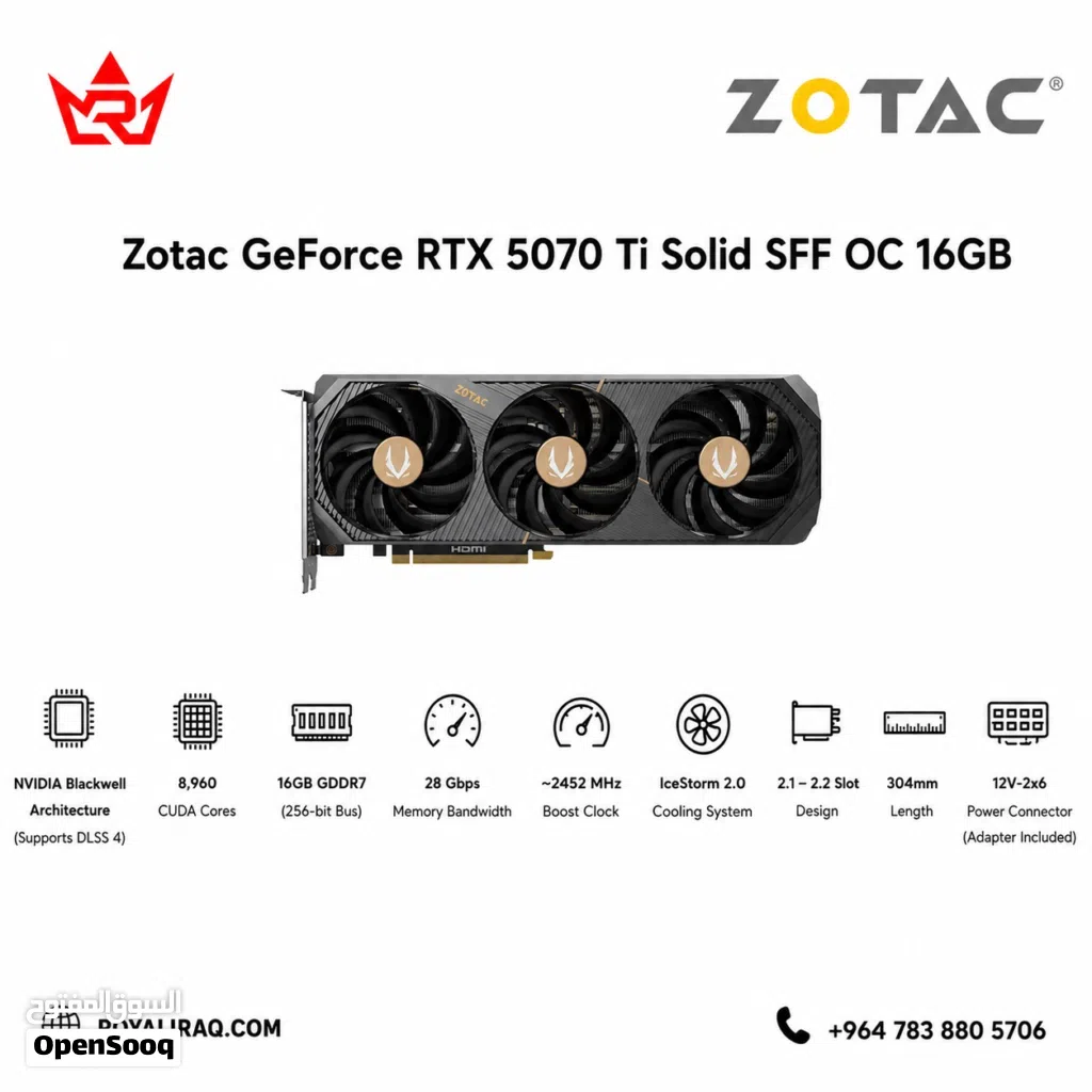 Zotac Gaming GeForce RTX 5070 Ti Solid SFF OC 16GB