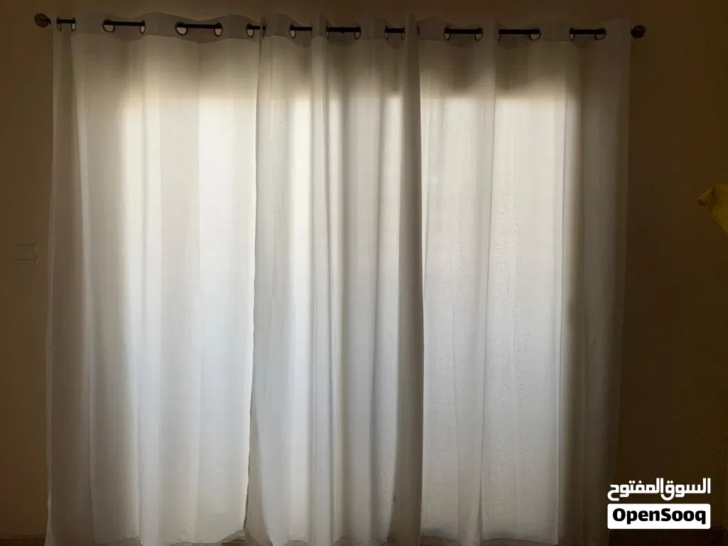 2 sets of curtains 3 set each with their iron rodes