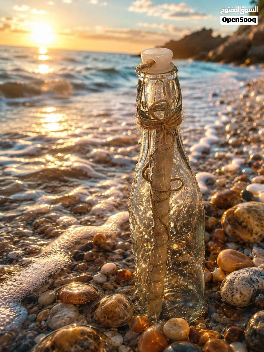 هدية خريطة الكنز داخل زجاجة .