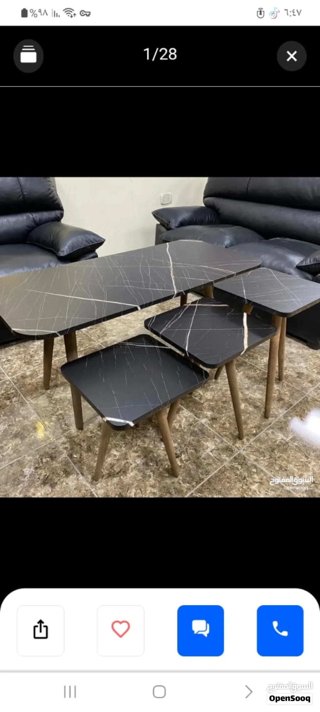 طاولات وسط وسيرفس متوفره بعدة أشكال متنوعه منها مدور ومستطيل ومربع واحجام مختلفه وعده قياسات