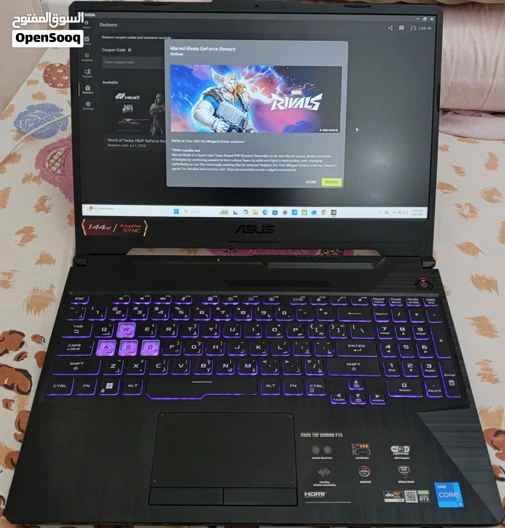 ASUS TUF Gaming F15 — لابتوب جيمنج بحالة ممتازة