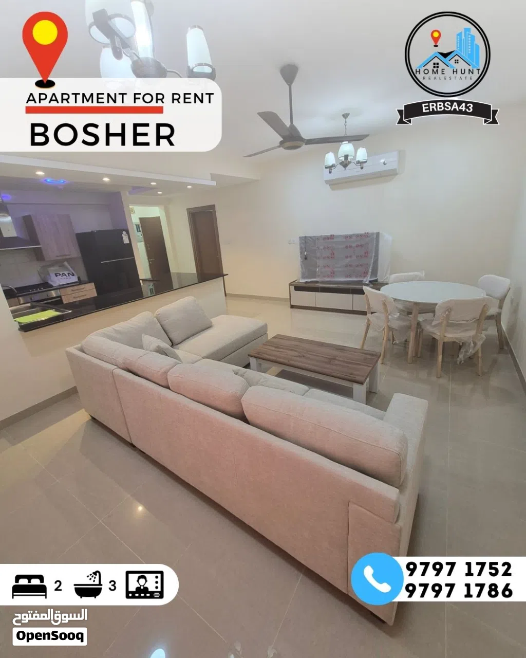 BOSHER FULLY FURNISHED 2BHK APARTMENT