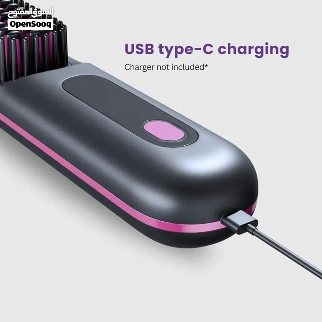 فرشاه مكوه لفرد الشعر شحن usb بأربع درجات حرارة للرجال والنساء الشكل . فرشاه بأسنان سيراميك