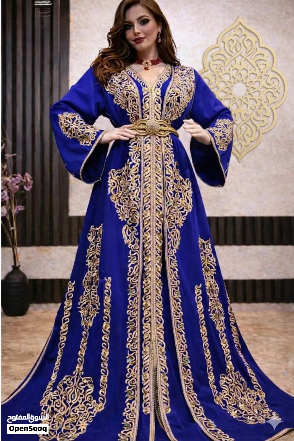 قفطان من قطعتين مع حزام او تطريز