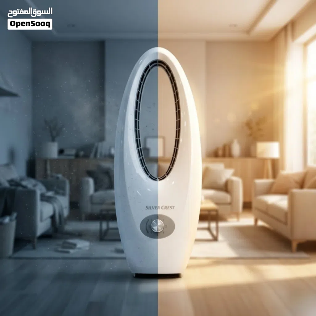 أمان تام لطفلك واقتصادية بالكهرباء! مروحة سلفر كرست بدون ريش 45 واط بتصميم عصري فخم