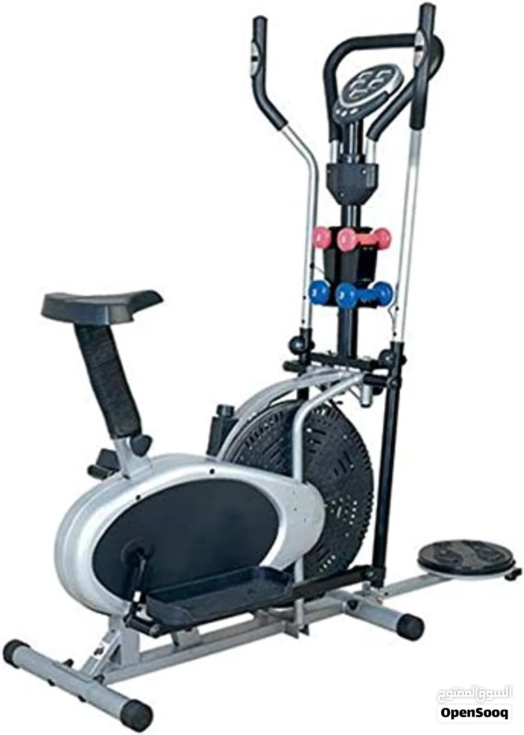 جهاز كروس حركات 3ب1 مع قرص تويست تمرين خواصر و دامبلز نوع world fitness كفاله سنه مقعد ثابت