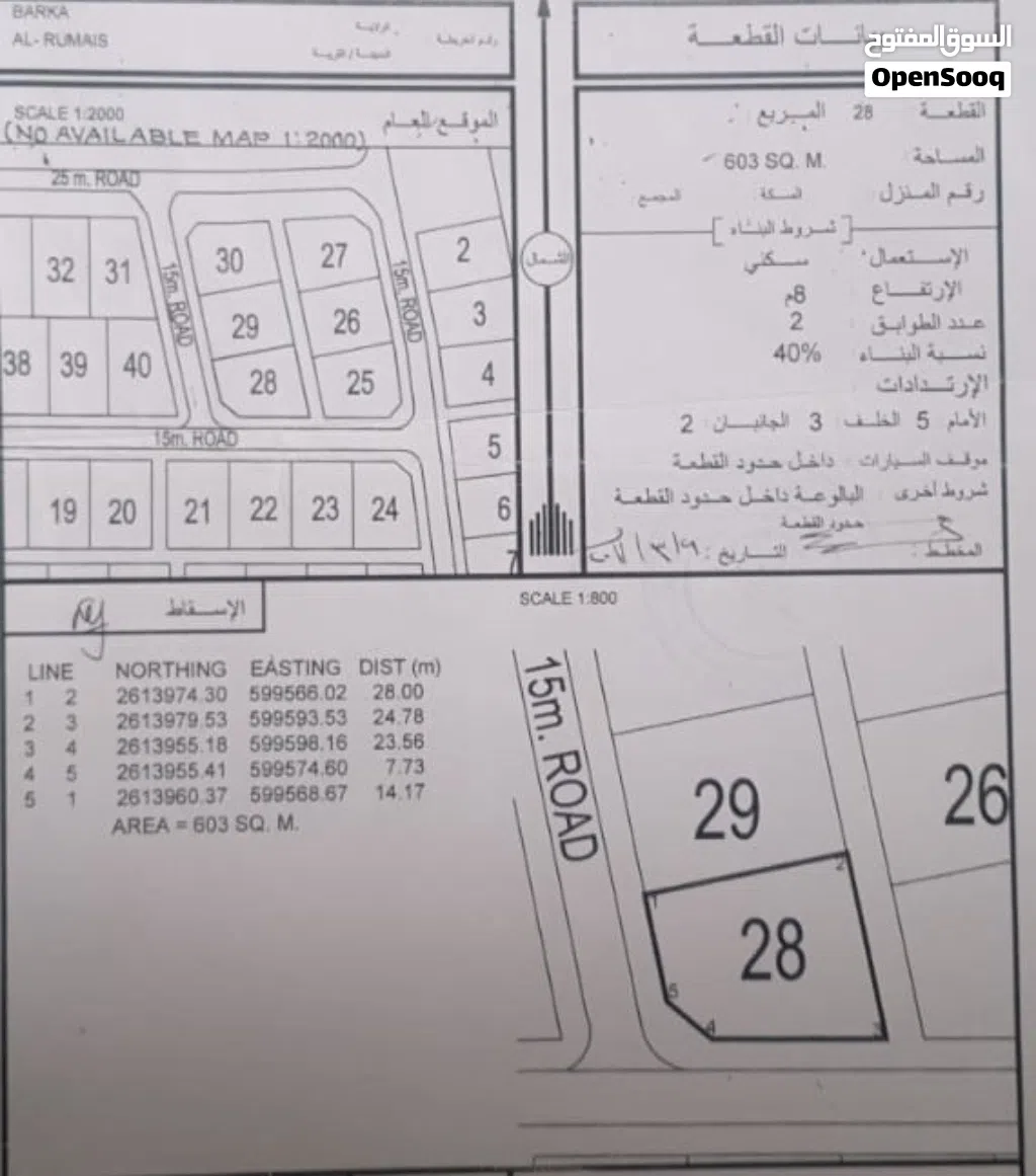 أرض كورنر للبيع في الرميس بركاء قريب الخط السريع