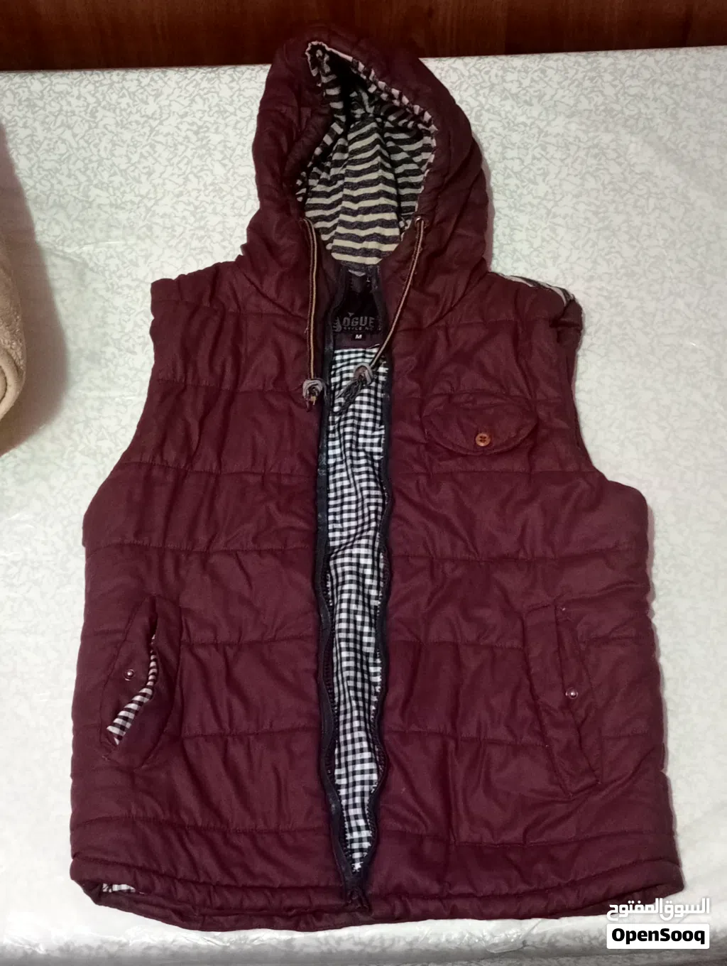 Brown Leather Puffer Jacket