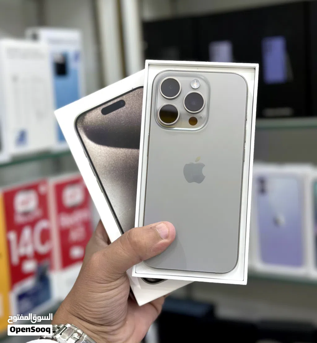 عرض خاص : iPhone 15 pro 128gb هاتف بحالة الوكالة بدون اي شموخ أو مشاكل مع ضمان و ملحقات و بأقل سعر