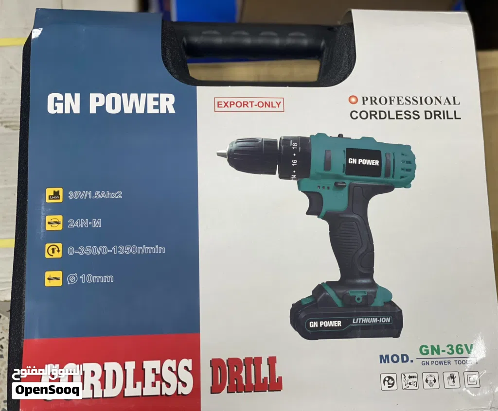 دريل يعمل بالبطارية من شركة GN POWER مع نظام المطرقة لسهولة ثقب الجدار